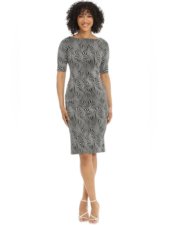 Maggy London Dresses & Skirts - Black & White Midi Sheath Dress